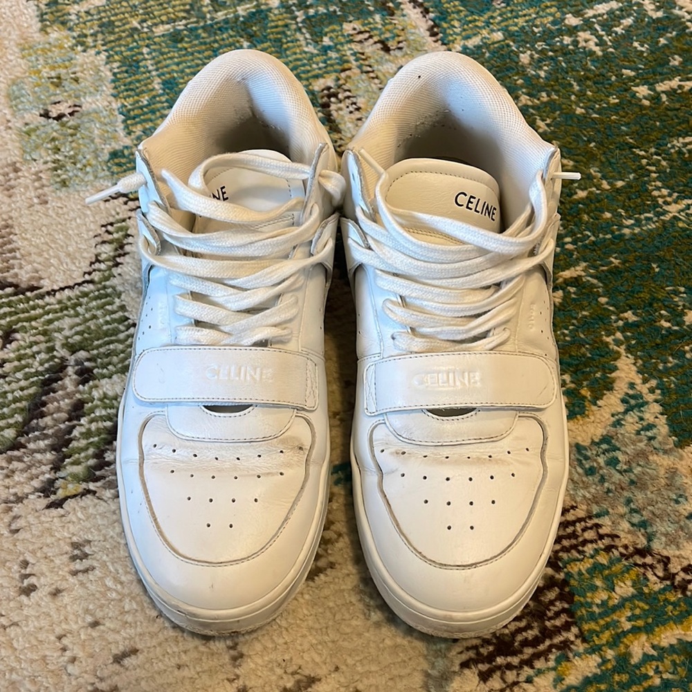 White Celine hi-top sneakers